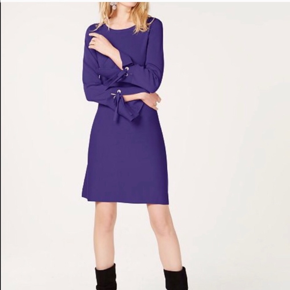 INC Bell Sleeve Sweater Purple Dress